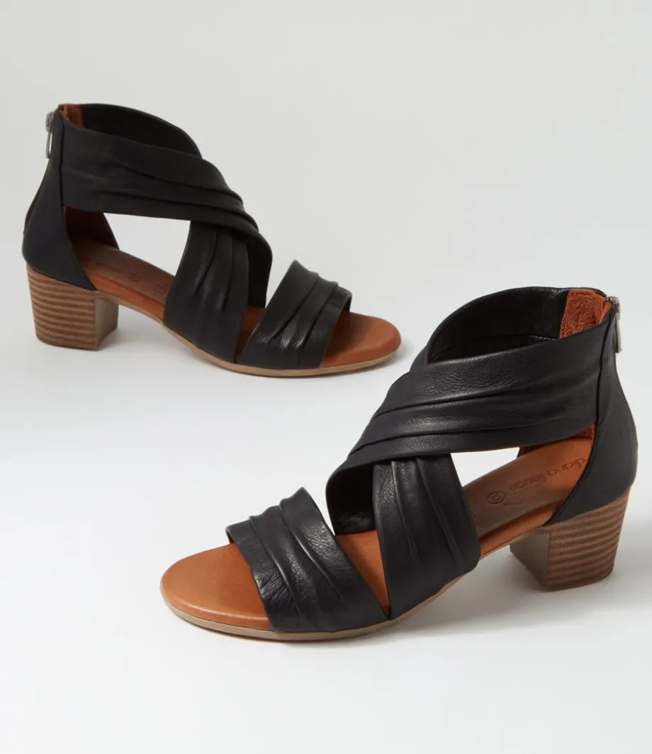Enko Black Leather Sandals