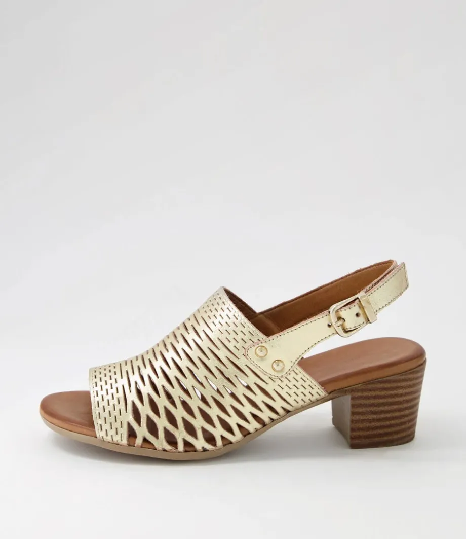 Ennessa Pale Gold Leather Sandals