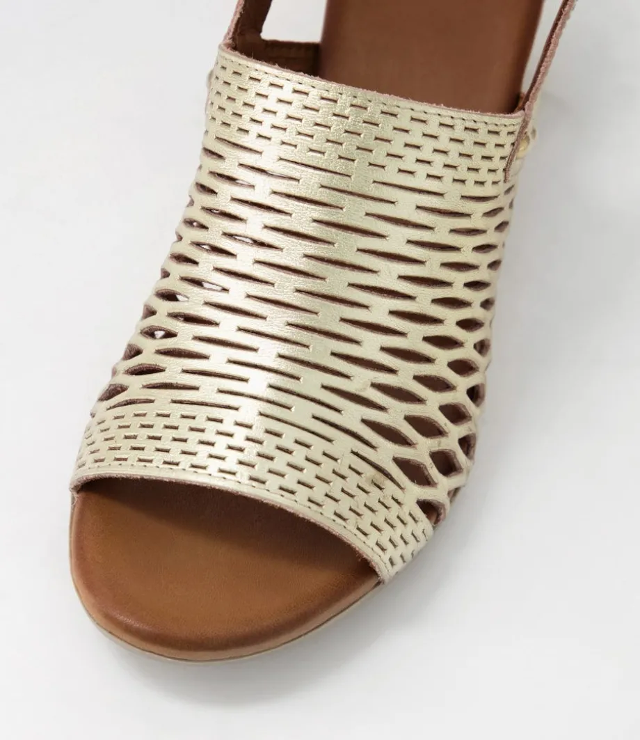 Ennessa Pale Gold Leather Sandals