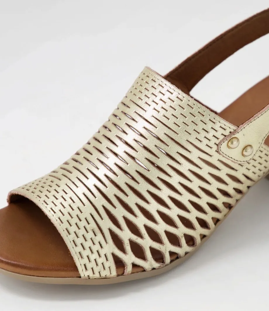 Ennessa Pale Gold Leather Sandals
