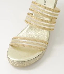 Enrica Gold Vinylite Sandals