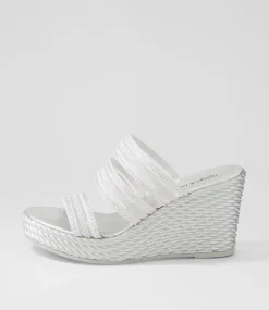Enrica Silver Vinylite Sandals