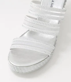 Enrica Silver Vinylite Sandals