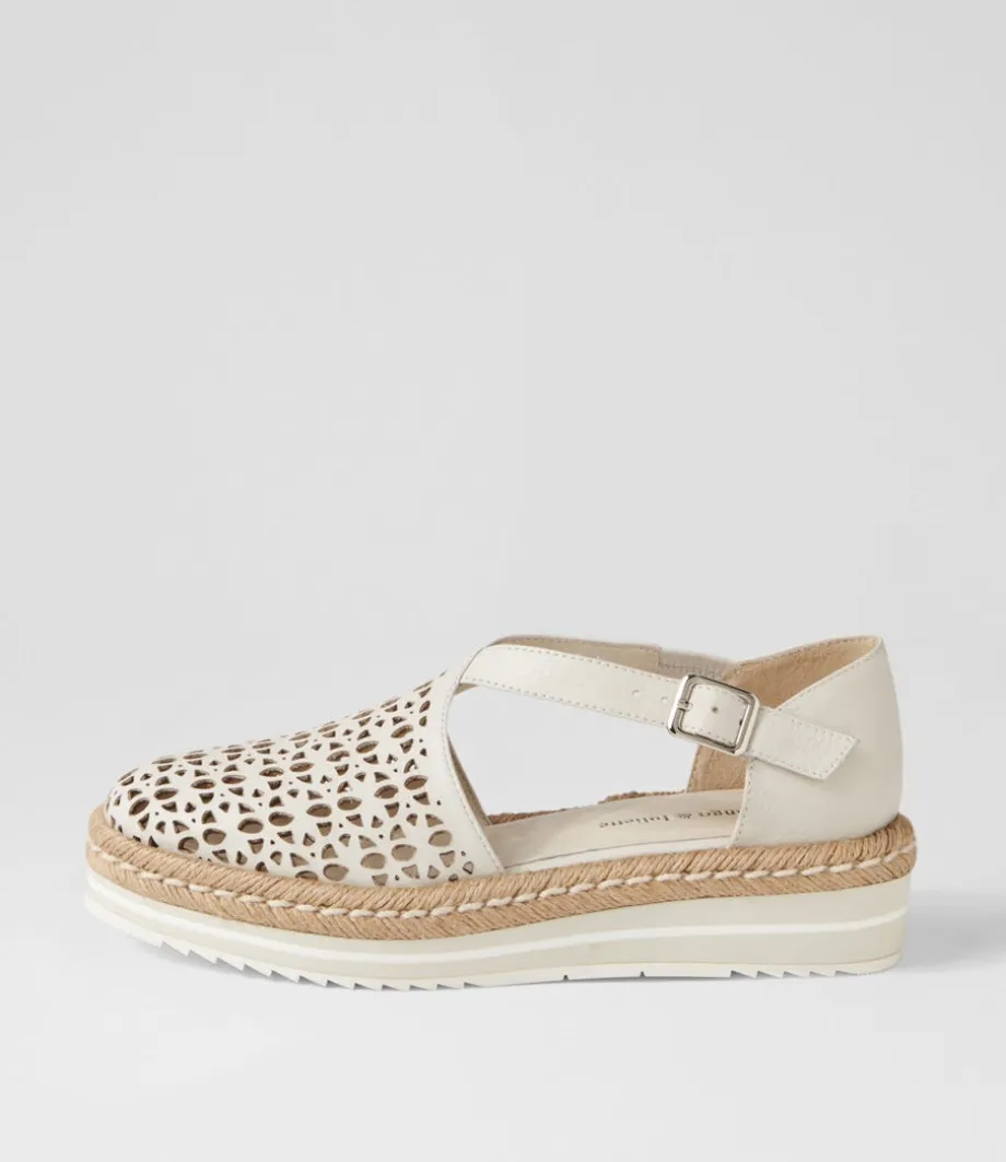Erika Ivory Leather Flat Shoes