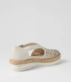 Erika Ivory Leather Flat Shoes