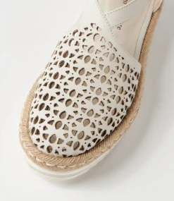 Erika Ivory Leather Flat Shoes