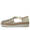 Erika Pale Gold Leather Espadrilles