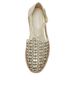 Erika Pale Gold Leather Espadrilles