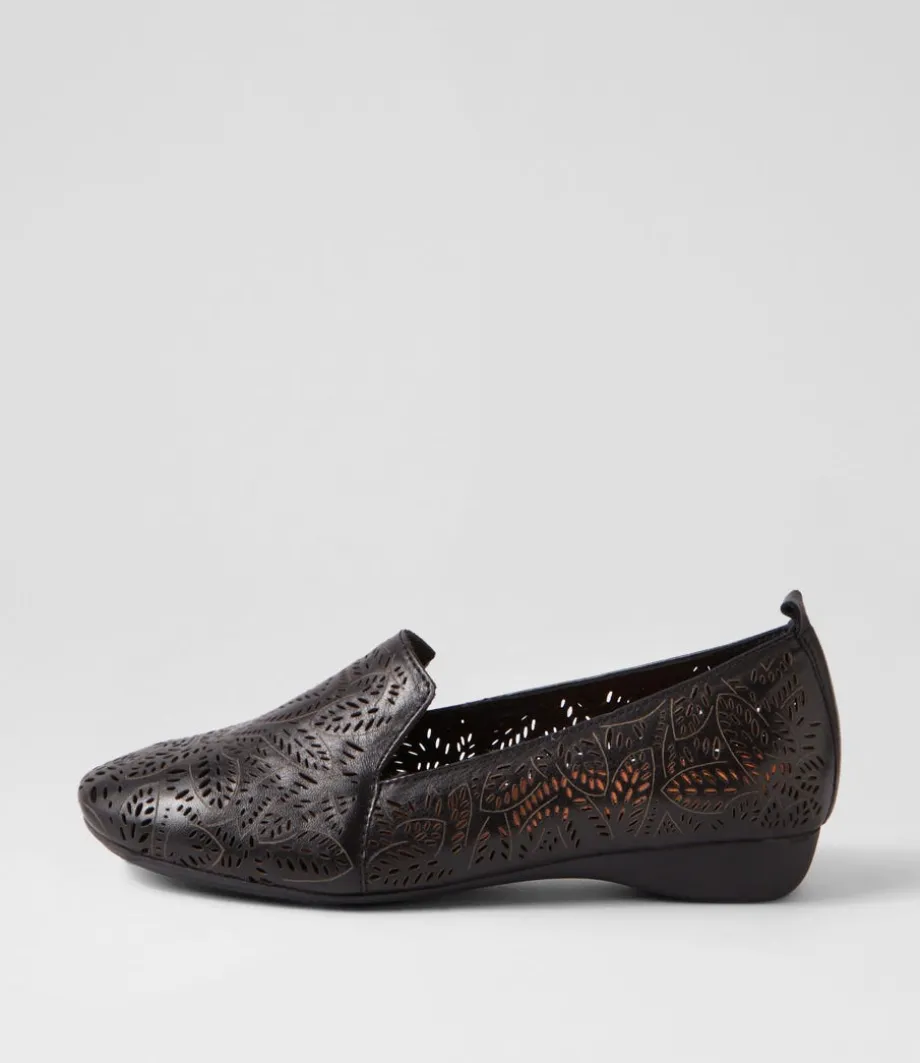 Errin Black Leather Loafers
