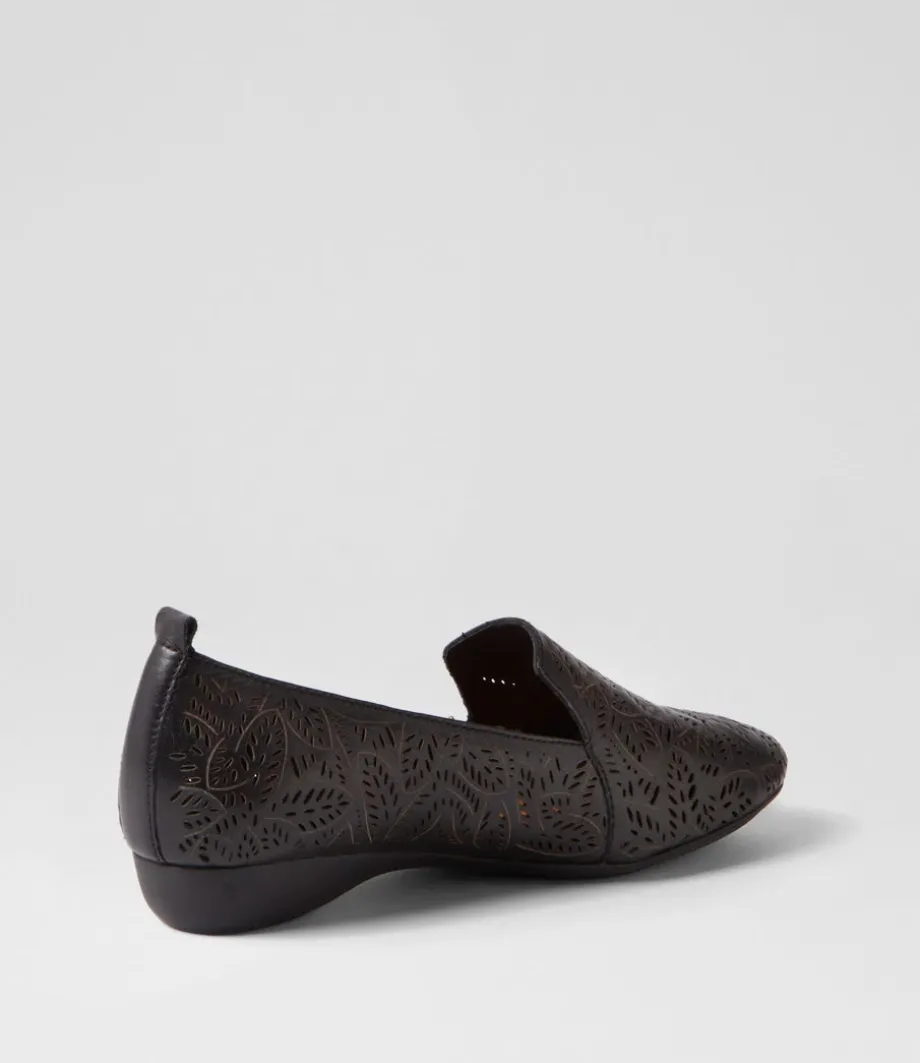 Errin Black Leather Loafers