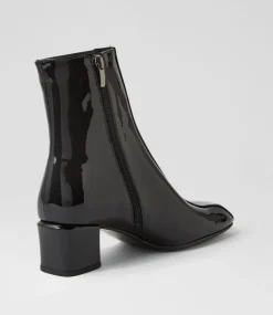 Eshal Black Patent Leather Ankle Boots
