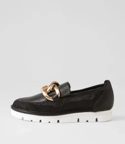 Esin Black Mesh Leather Sneakers
