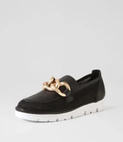 Esin Black Mesh Leather Sneakers