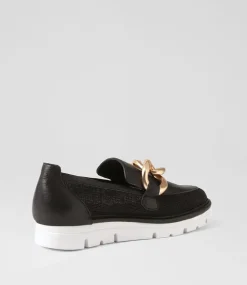 Esin Black Mesh Leather Sneakers
