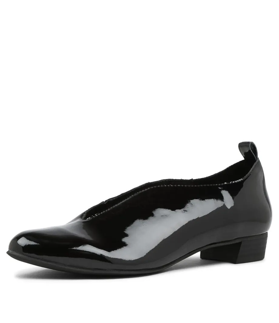 Esker Black Patent Leather Flat Shoes