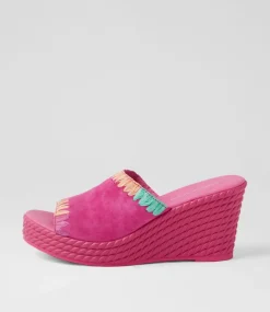 Esmey Fuchsia Bright Suede Sandals