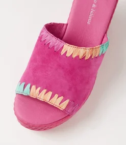 Esmey Fuchsia Bright Suede Sandals