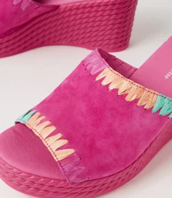 Esmey Fuchsia Bright Suede Sandals