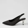 Espen Black Satin Heels