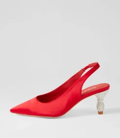 Espen Red Satin Heels