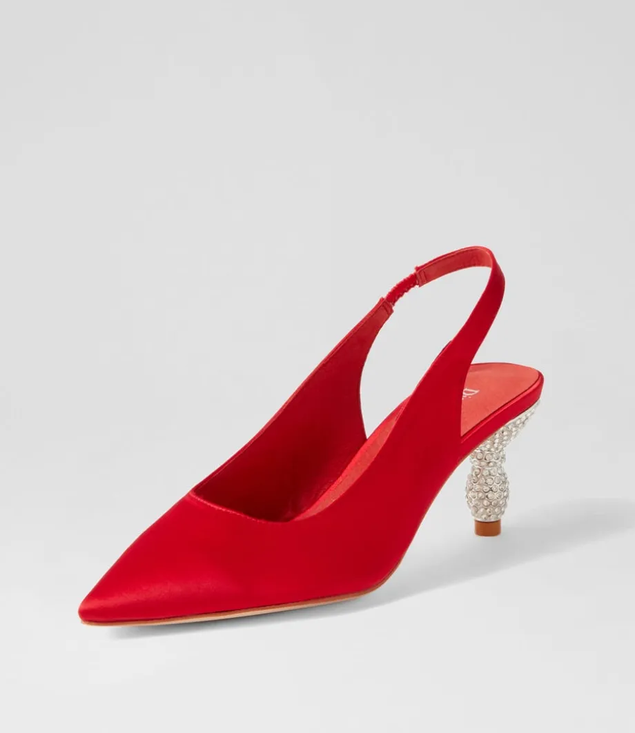 Espen Red Satin Heels