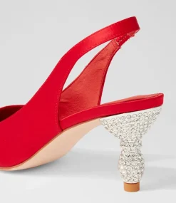 Espen Red Satin Heels
