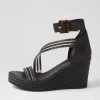 Estela Black Vinylite Leather Sandals