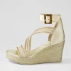 Estela Gold Vinylite Leather Sandals