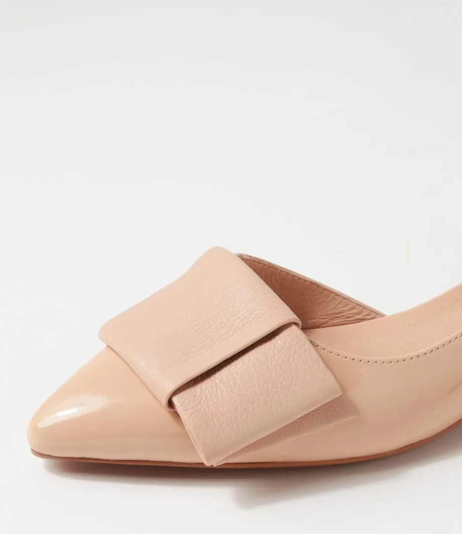 Etha Nude Patent Leather Flat Shoes