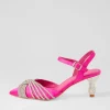 Eugenie Hot Pink Satin Heels