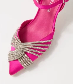Eugenie Hot Pink Satin Heels