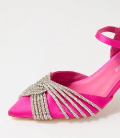Eugenie Hot Pink Satin Heels