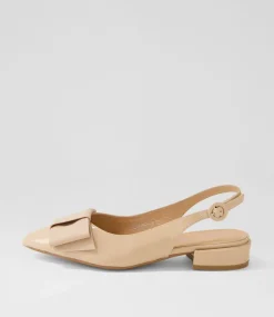 Evenning Nude Patent Leather Flat Shoes
