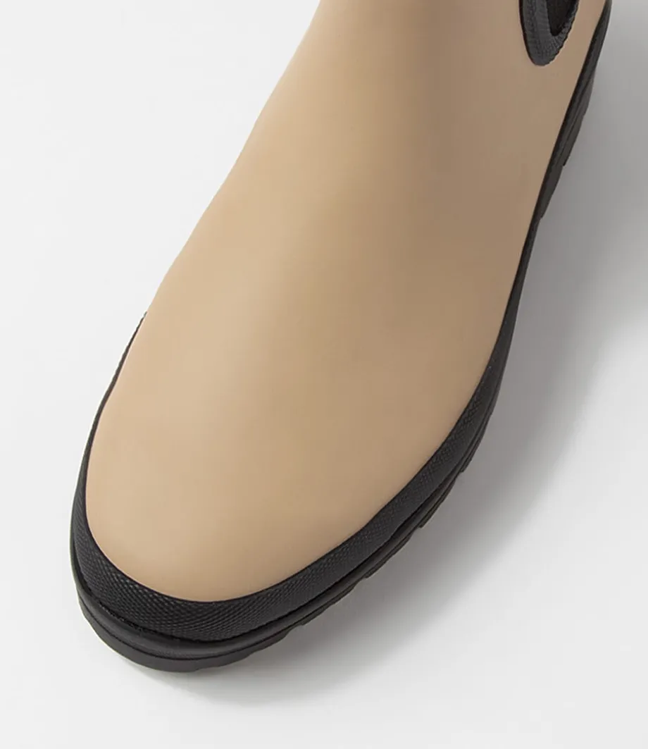 Everlane Taupe Black Gumboot Ankle Boots