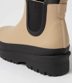 Everlane Taupe Black Gumboot Ankle Boots