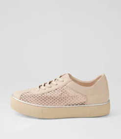 Fabia Nude Jewels Leather Sneakers