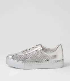 Fabia Silver Jewels Leather Sneakers