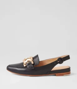 Favilla Black Leather Loafers