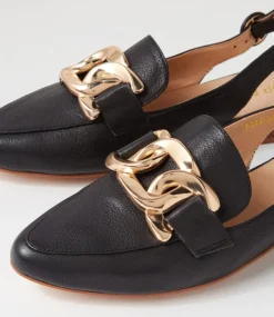Favilla Black Leather Loafers