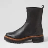 Faycey Black Tumble Leather Ankle Boots