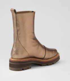 Faycey Bronze Tumble Leather Ankle Boots