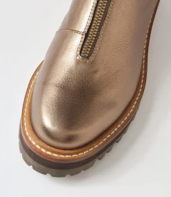 Faycey Bronze Tumble Leather Ankle Boots
