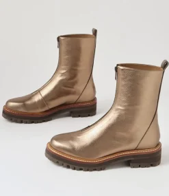 Faycey Bronze Tumble Leather Ankle Boots