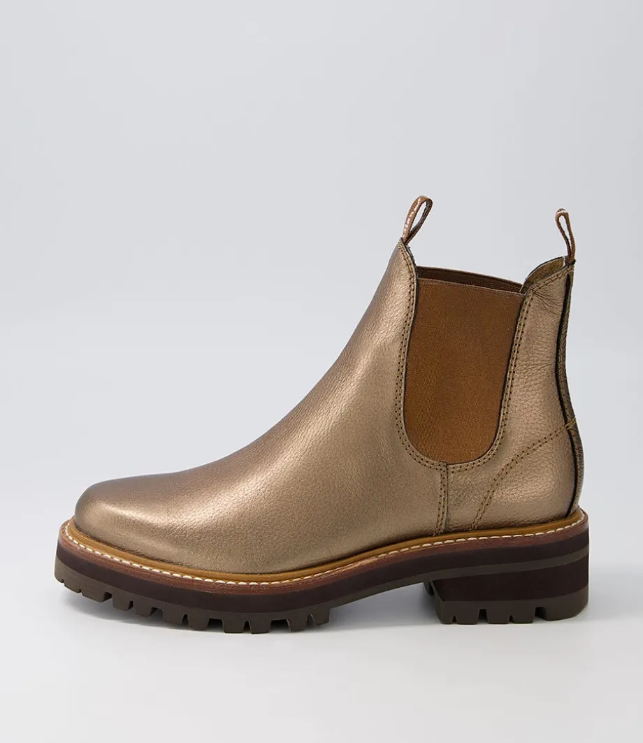 Femi Bronze Tumble Leather Chelsea Boots