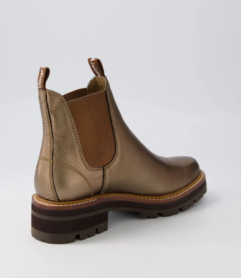 Femi Bronze Tumble Leather Chelsea Boots