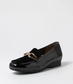 Fena Xf Black Patent Suede Loafers