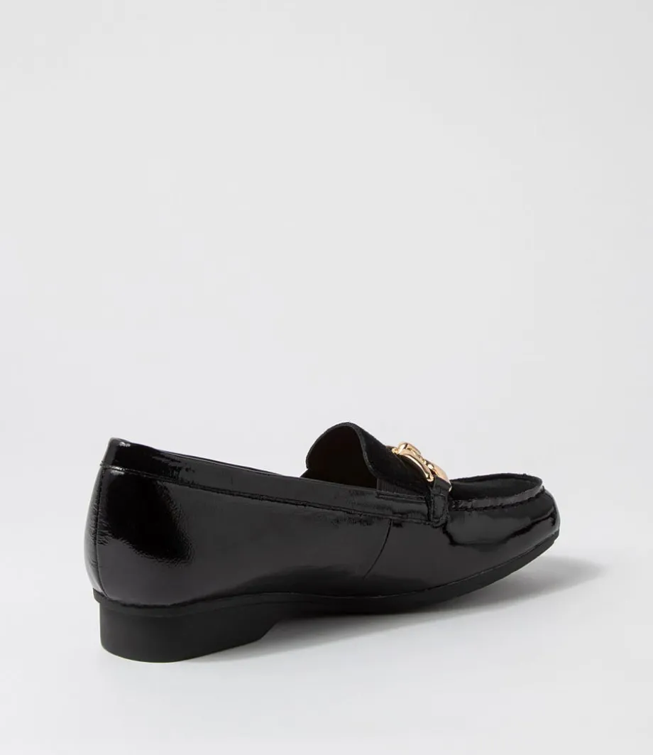 Fena Xf Black Patent Suede Loafers