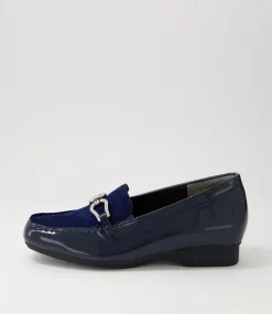 Fena Xf Navy Patent Suede Loafers