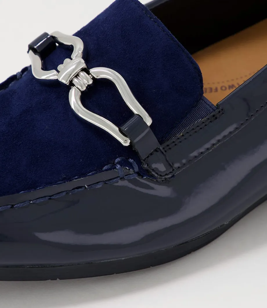Fena Xf Navy Patent Suede Loafers