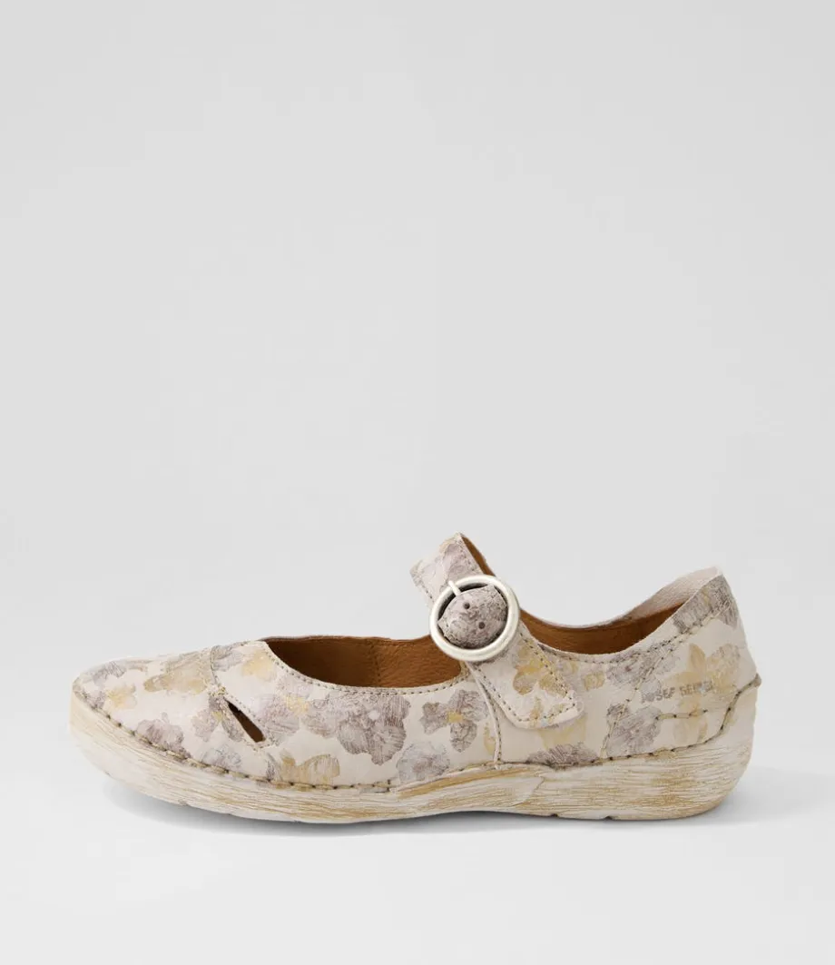 Fergey 80 Creme Multi Leather Mary Janes